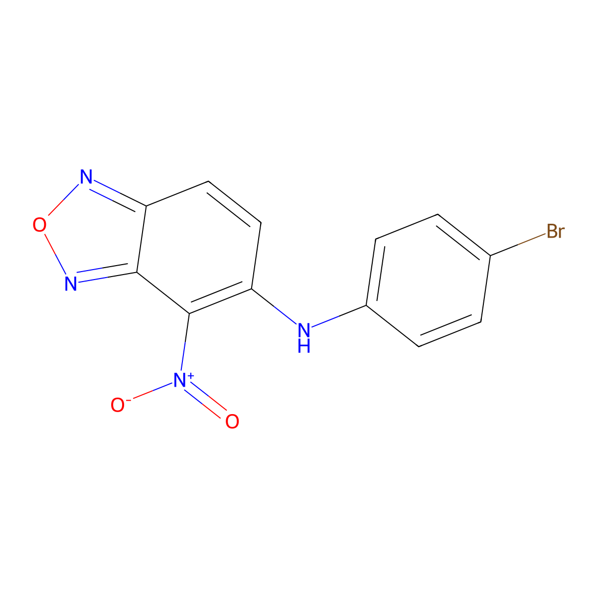 N-(4-bromophenyl)-4-nitro-2,1,3-benzoxadiazol-5-amine molecular structure, CAS 376621-30-6