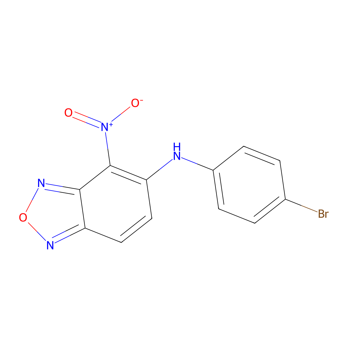 N-(4-bromophenyl)-4-nitro-2,1,3-benzoxadiazol-5-amine molecular structure, CAS 376621-30-6