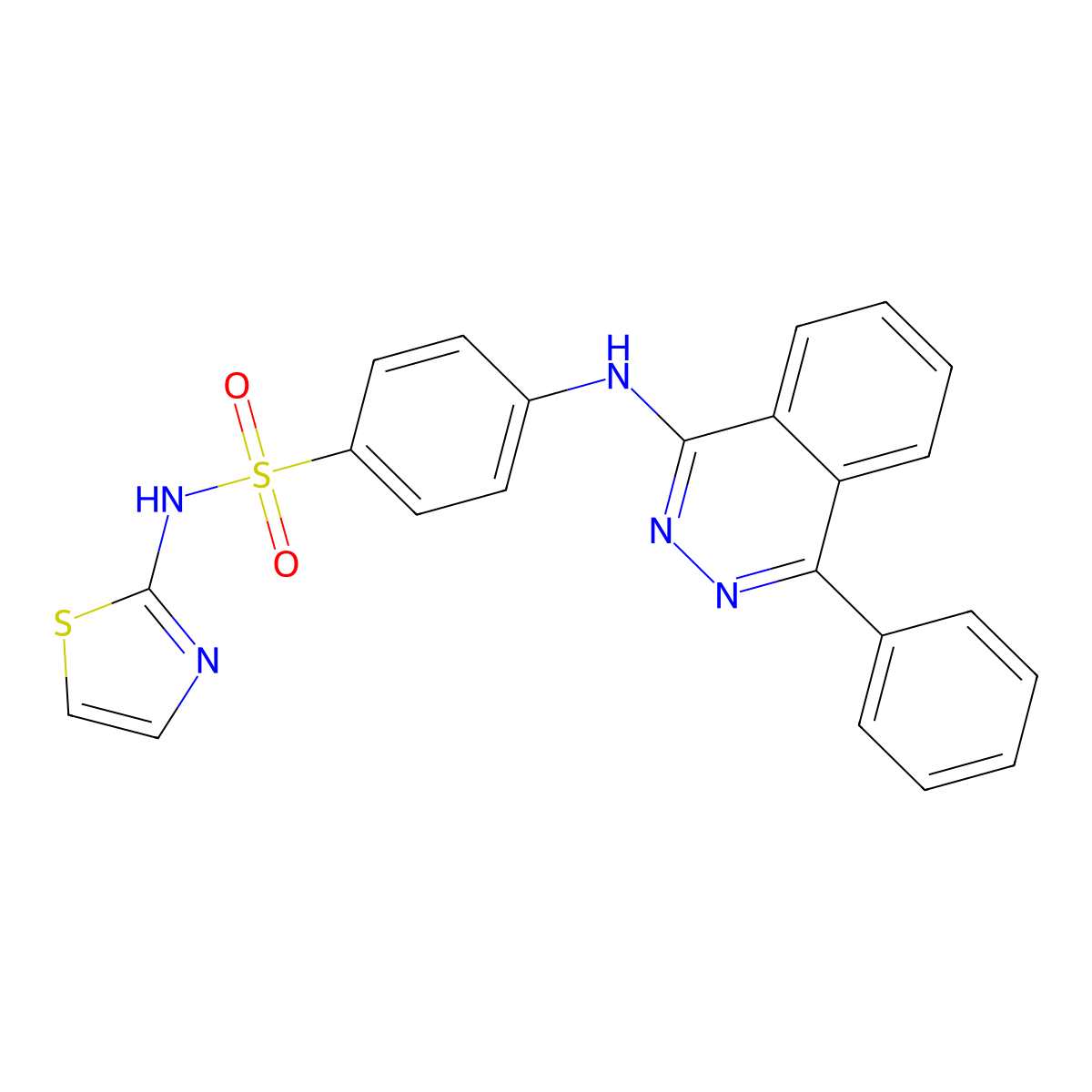 4-[(4-phenylphthalazin-1-yl)amino]-N-(1,3-thiazol-2-yl)benzenesulfonamide molecular structure, CAS 376621-42-0