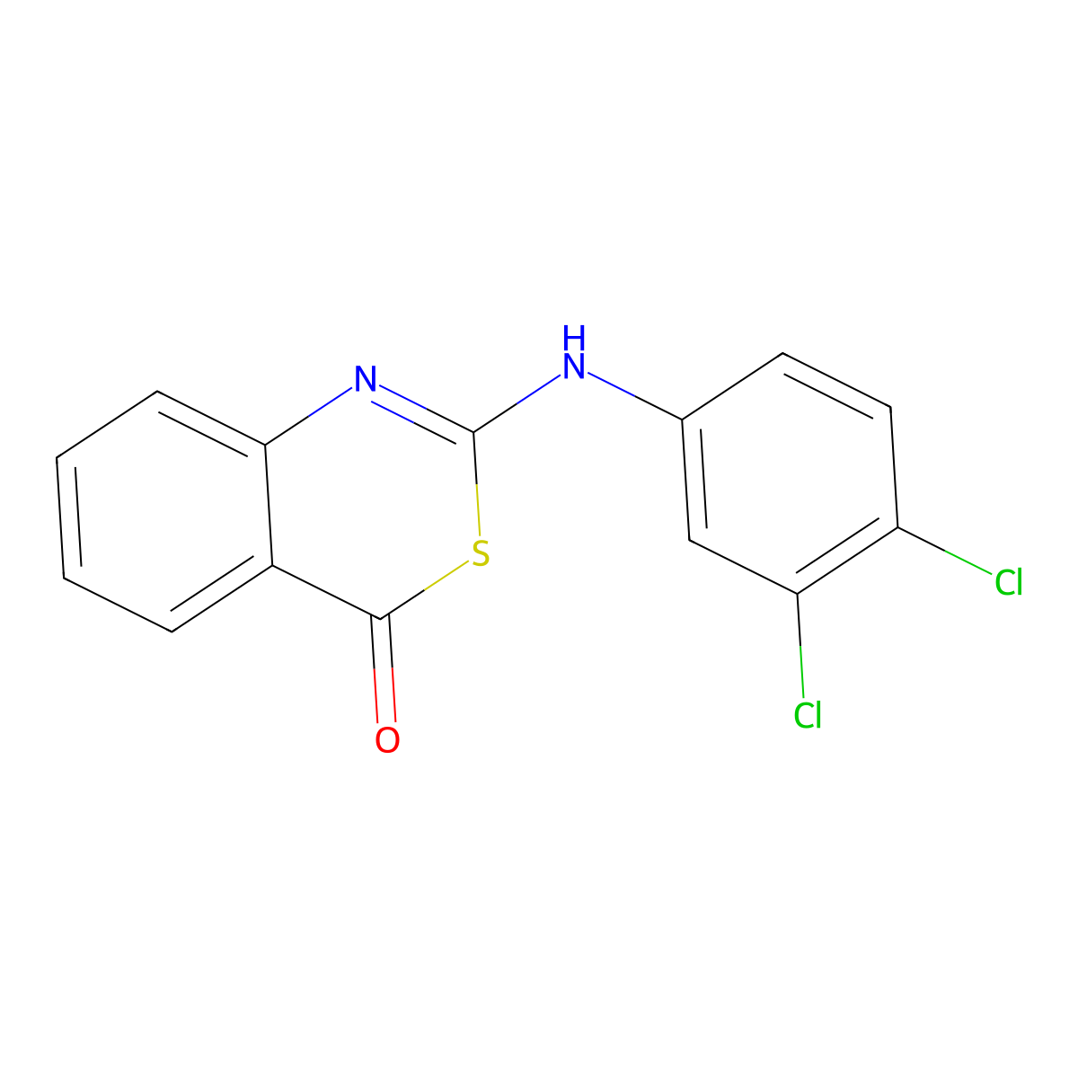 2-[(3,4-dichlorophenyl)amino]-4H-3,1-benzothiazin-4-one molecular structure, CAS 376621-50-0
