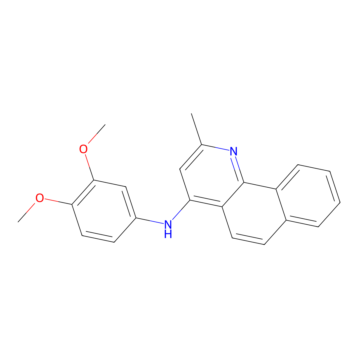 N-(3,4-dimethoxyphenyl)-2-methylbenzo[h]quinolin-4-amine molecular structure, CAS 376621-85-1