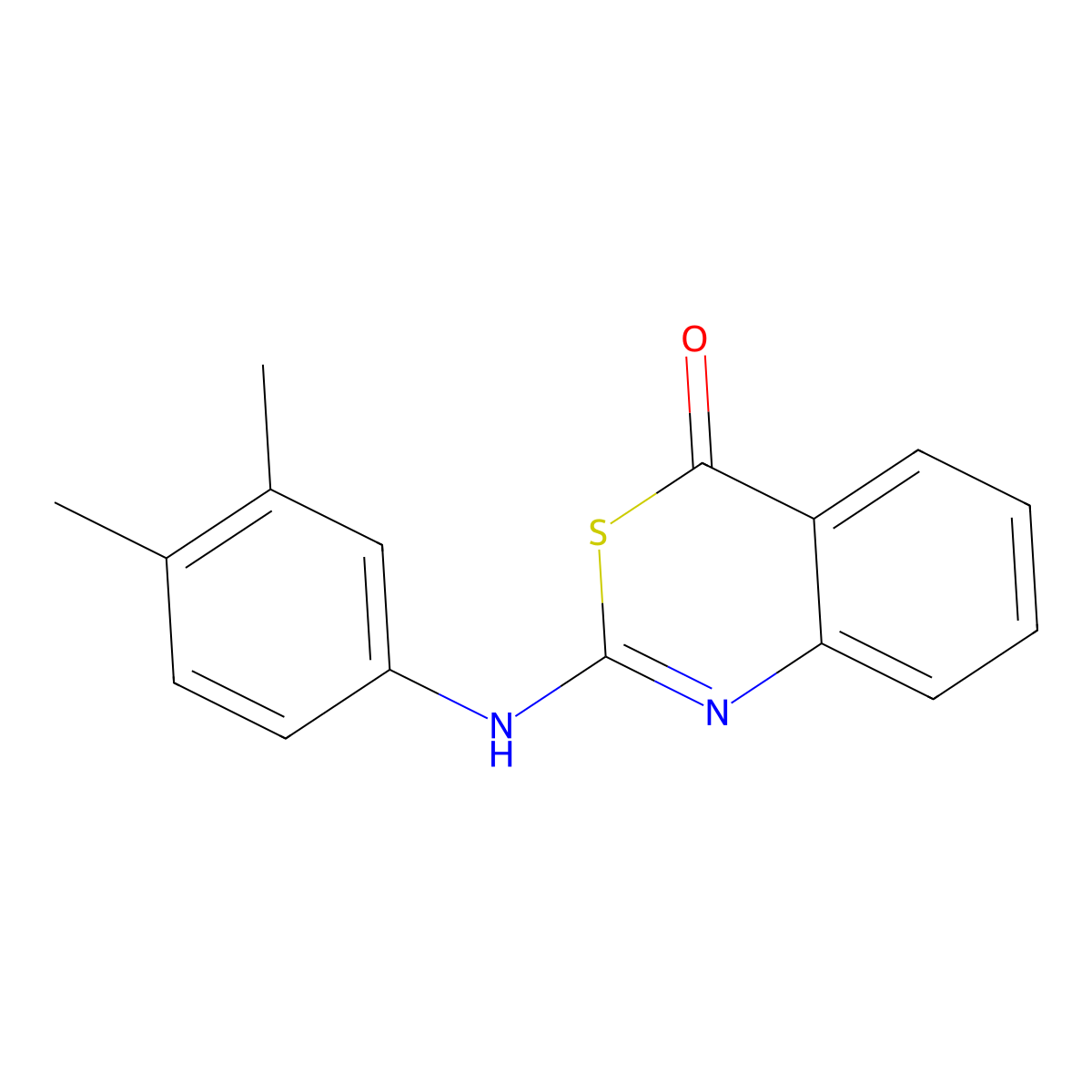 2-[(3,4-dimethylphenyl)amino]-4H-3,1-benzothiazin-4-one molecular structure, CAS 376622-28-5