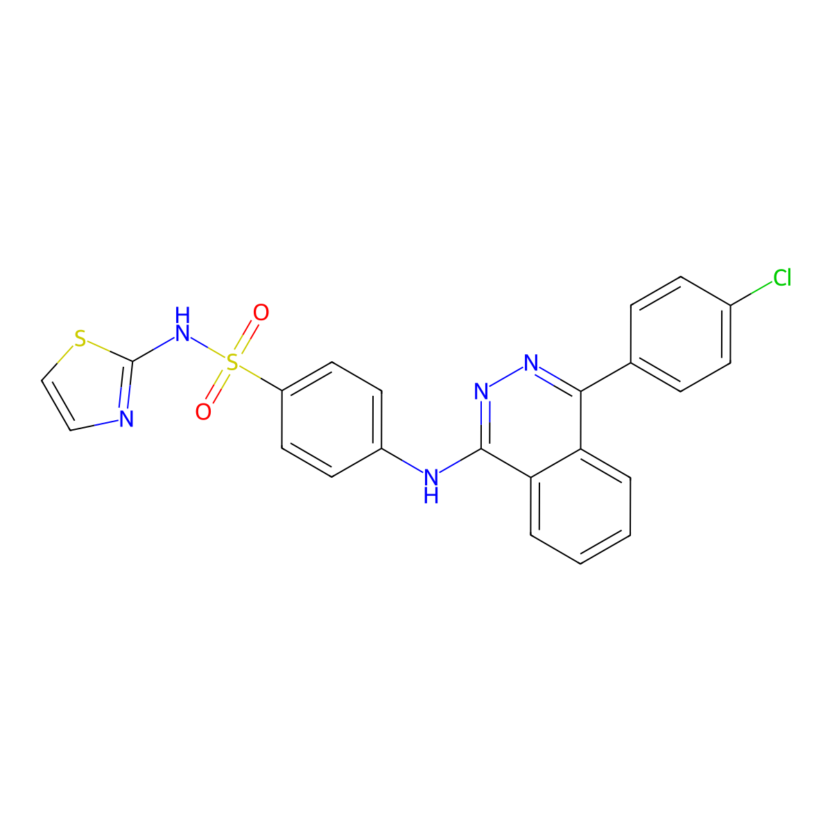 4-[[4-(4-chlorophenyl)phthalazin-1-yl]amino]-N-(1,3-thiazol-2-yl)benzenesulfonamide molecular structure, CAS 376623-34-6