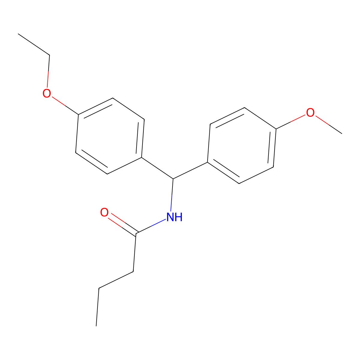 N-[(4-ethoxyphenyl)-(4-methoxyphenyl)methyl]butanamide molecular structure, CAS 376623-54-0