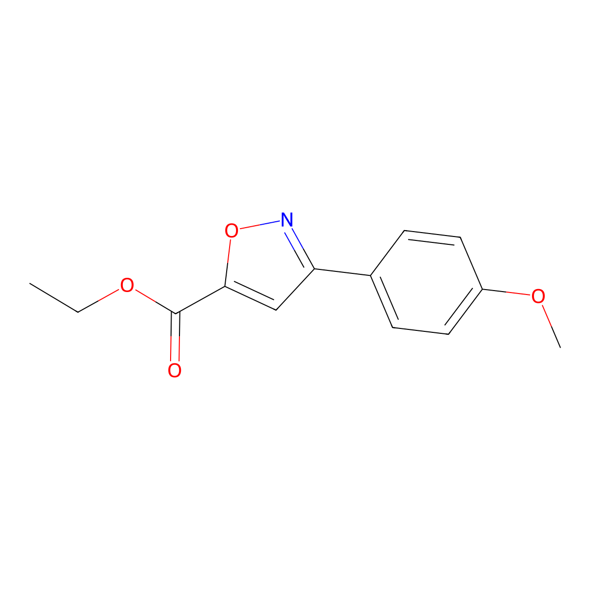 Ethyl 3-(4-methoxyphenyl)isoxazole-5-carboxylate molecular structure, CAS 376623-69-7