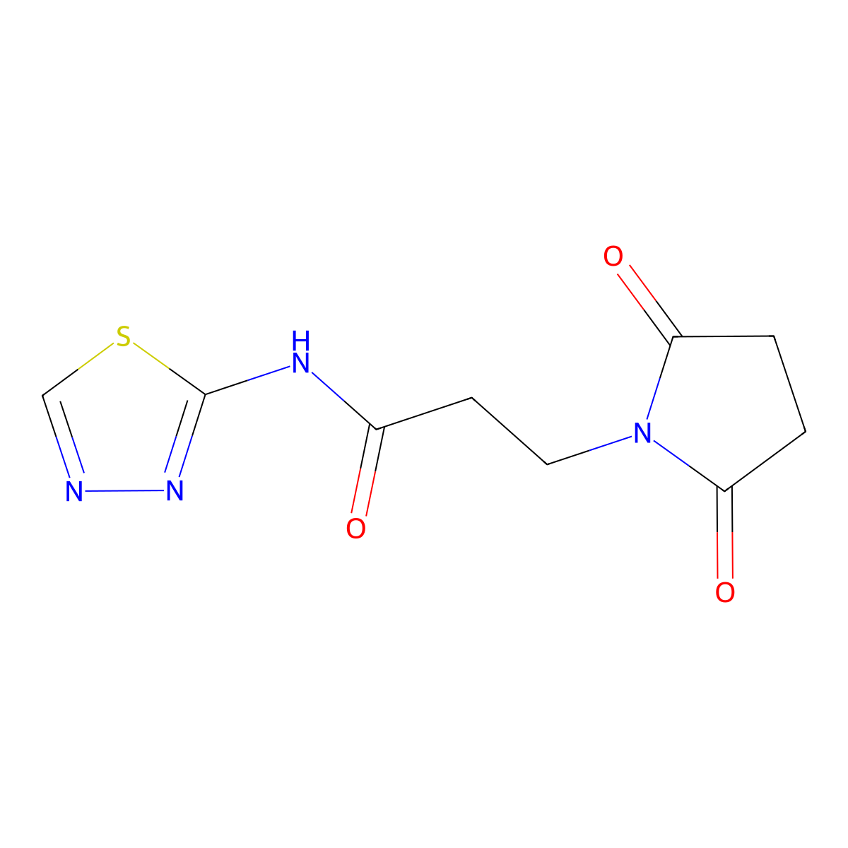 3-(2,5-dioxopyrrolidin-1-yl)-N-(1,3,4-thiadiazol-2-yl)propanamide molecular structure, CAS 376623-73-3