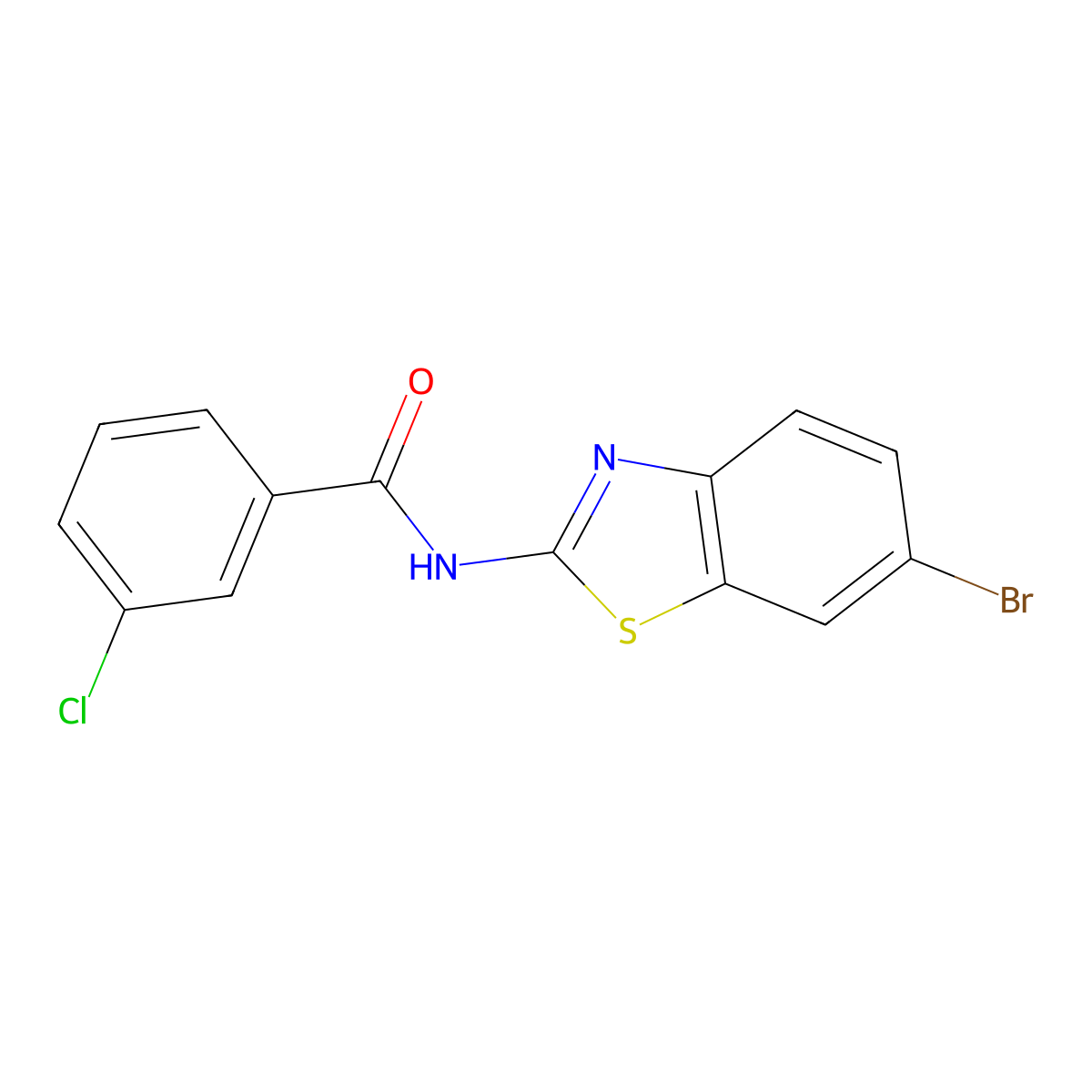 N-(6-bromo-1,3-benzothiazol-2-yl)-3-chlorobenzamide molecular structure, CAS 376624-33-8