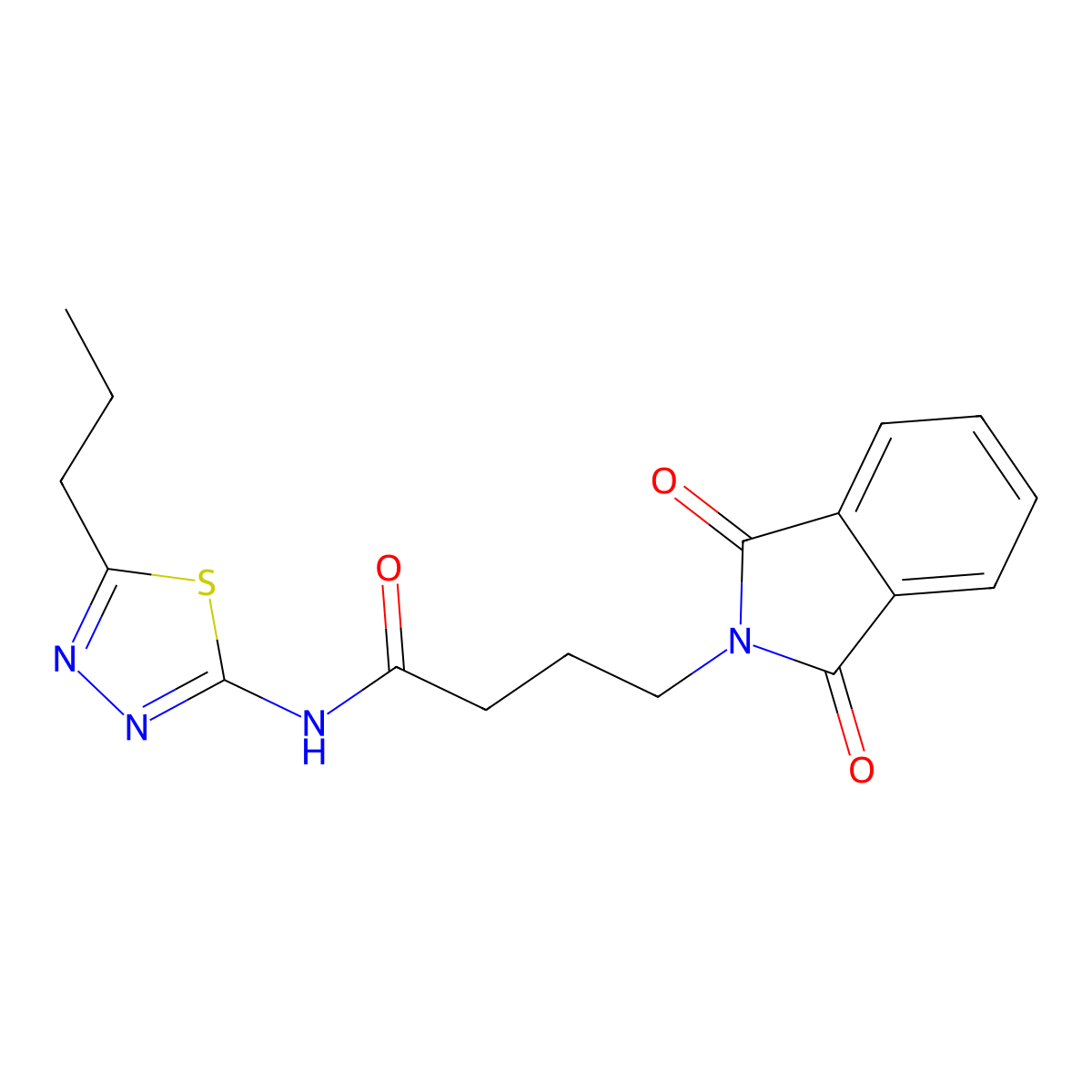 4-(1,3-dioxoisoindol-2-yl)-N-(5-propyl-1,3,4-thiadiazol-2-yl)butanamide molecular structure, CAS 376624-36-1