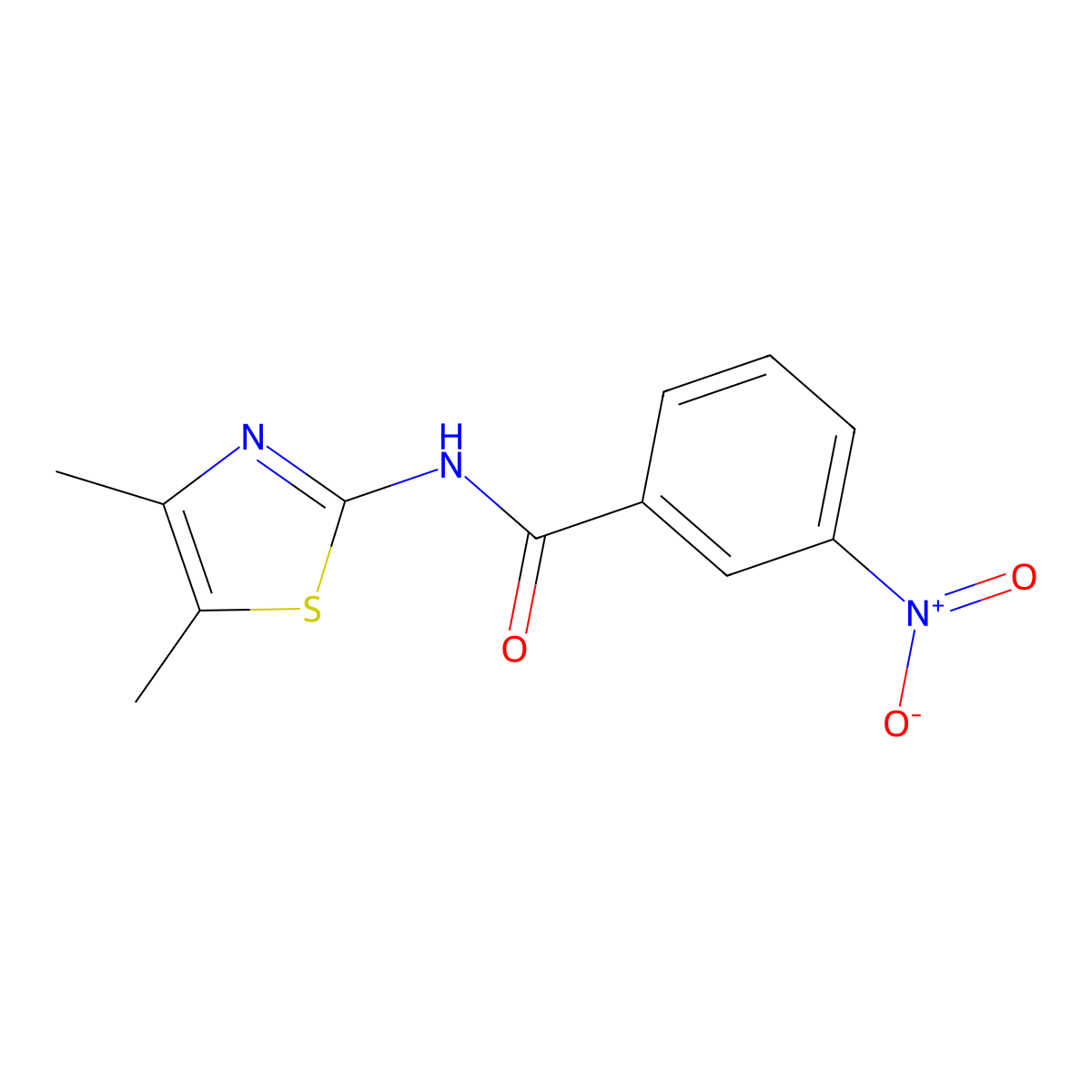 N-(4,5-dimethyl-1,3-thiazol-2-yl)-3-nitrobenzamide molecular structure, CAS 376624-39-4