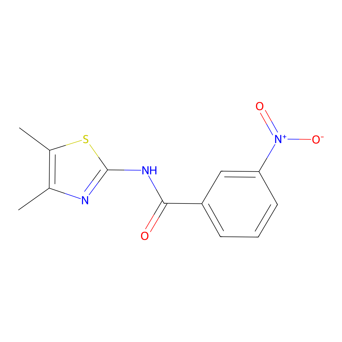 N-(4,5-dimethyl-1,3-thiazol-2-yl)-3-nitrobenzamide molecular structure, CAS 376624-39-4