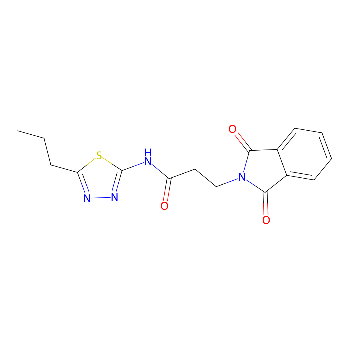 3-(1,3-dioxo-1,3-dihydro-2H-isoindol-2-yl)-N-(5-propyl-1,3,4-thiadiazol-2-yl)propanamide molecular structure, CAS 376625-01-3