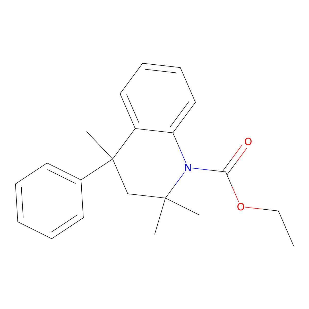 ethyl 2,2,4-trimethyl-4-phenyl-3,4-dihydroquinoline-1(2H)-carboxylate molecular structure, CAS 376625-03-5