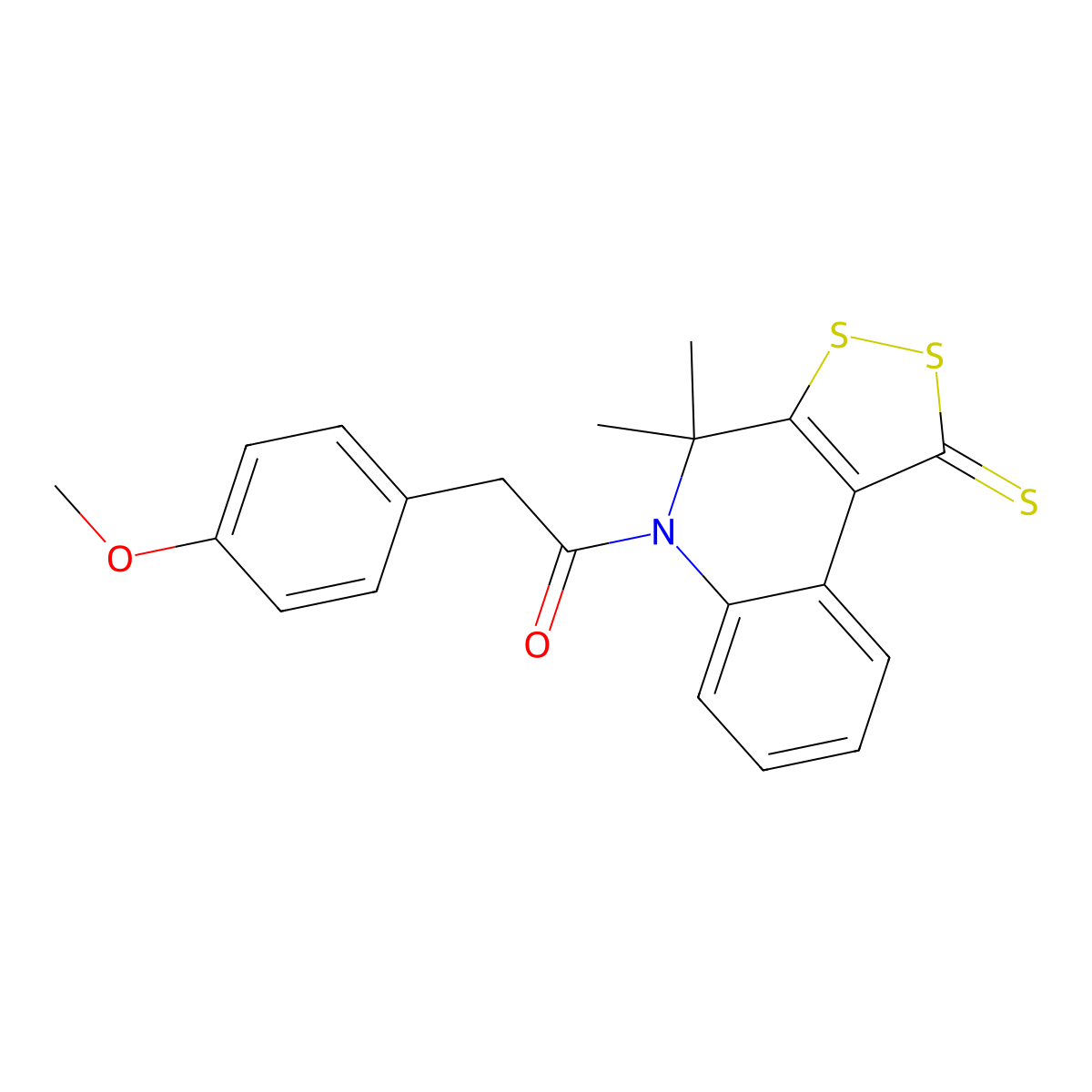 1-(4,4-Dimethyl-1-sulfanylidenedithiolo[3,4-c]quinolin-5-yl)-2-(4-methoxyphenyl)ethanone molecular structure, CAS 376625-31-9