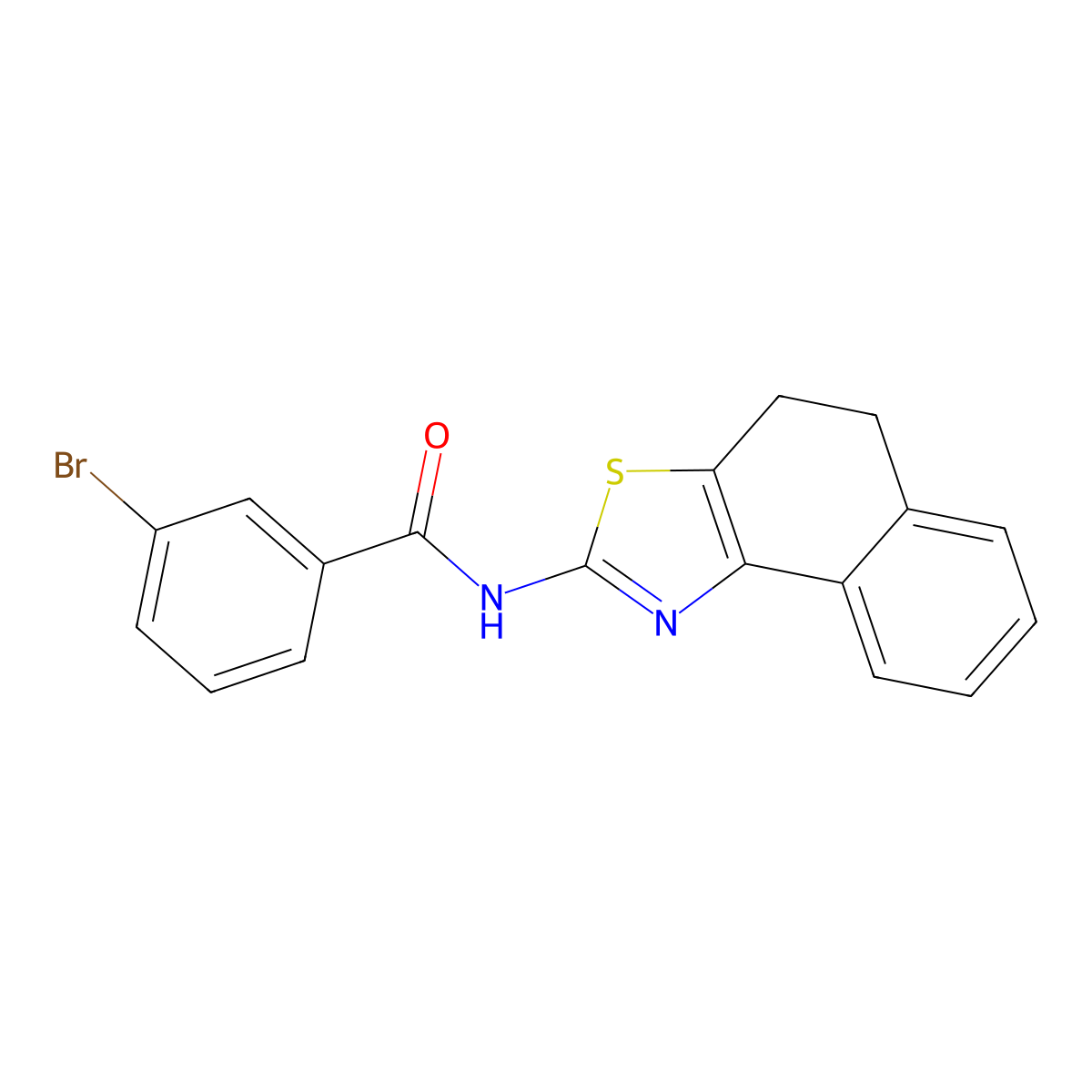 3-bromo-N-(4,5-dihydronaphtho[1,2-d]thiazol-2-yl)benzamide molecular structure, CAS 376625-32-0
