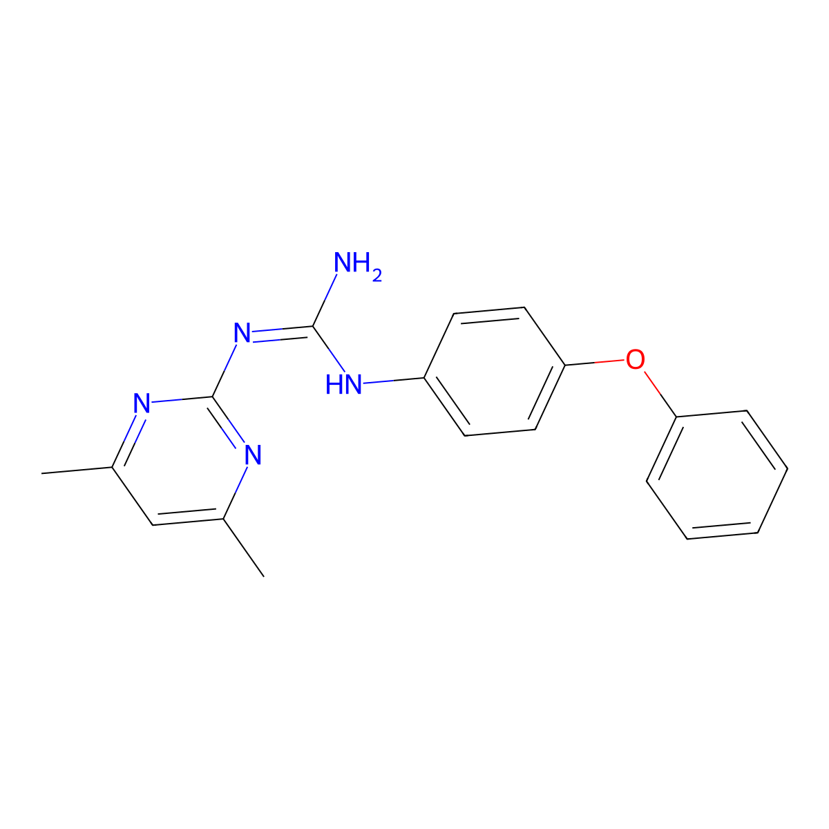 1-(4,6-Dimethylpyrimidin-2-yl)-3-(4-phenoxyphenyl)guanidine molecular structure, CAS 376625-51-3