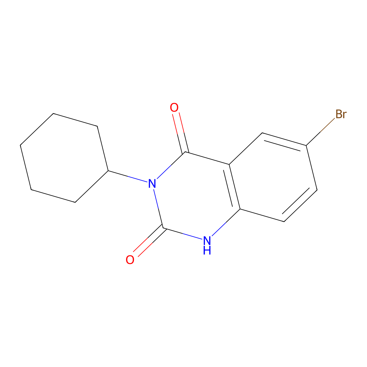 6-bromo-3-cyclohexylquinazoline-2,4(1H,3H)-dione molecular structure, CAS 376625-66-0