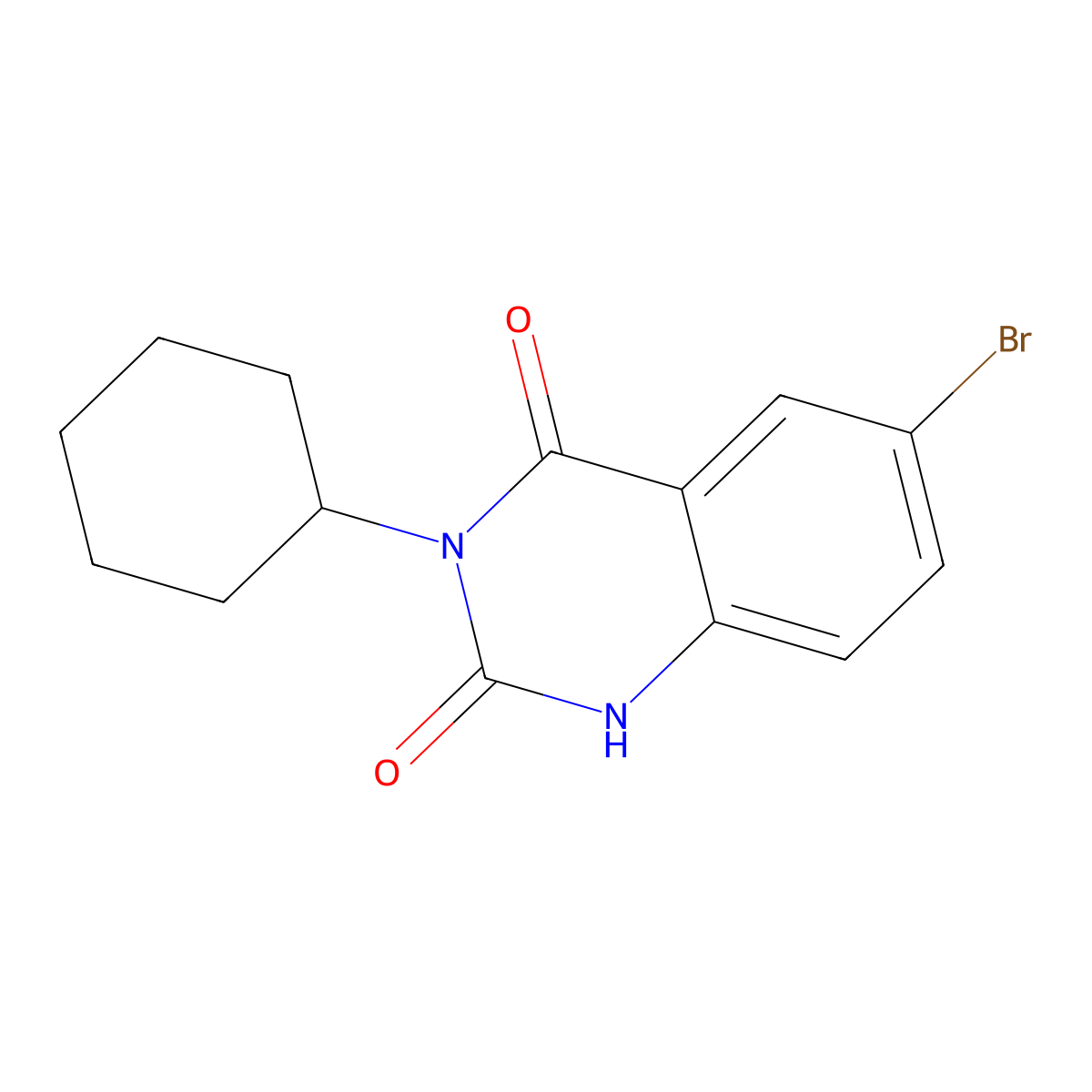 6-bromo-3-cyclohexylquinazoline-2,4(1H,3H)-dione molecular structure, CAS 376625-66-0