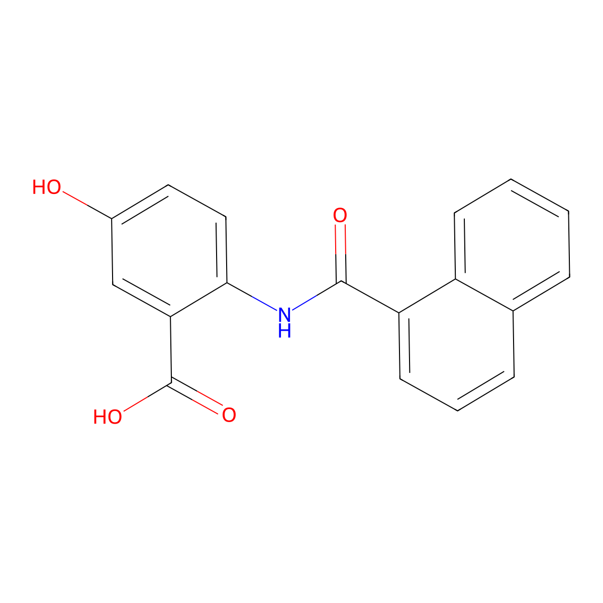 2-(1-Naphthamido)-5-hydroxybenzoic acid molecular structure, CAS 376625-73-9