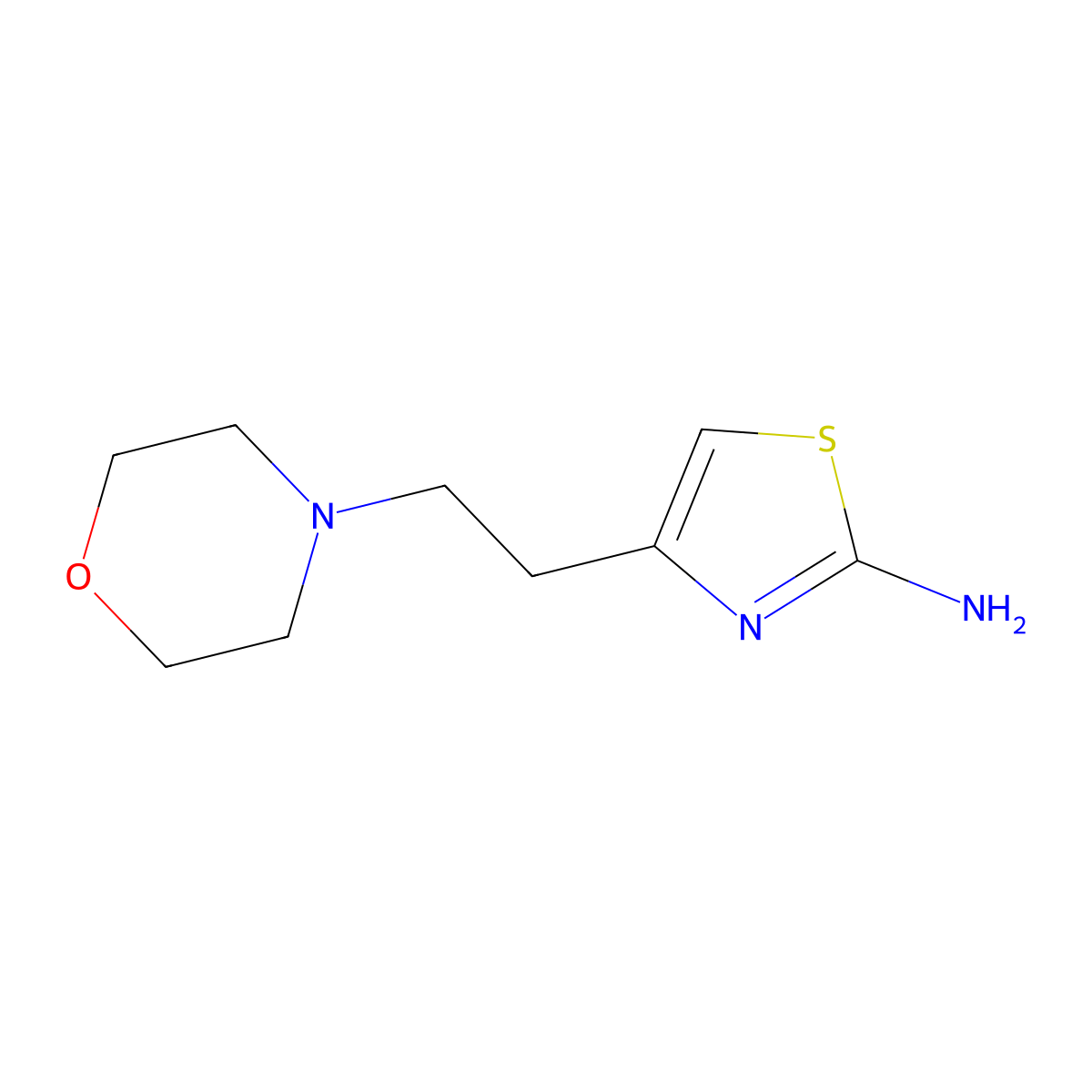 4-(2-Morpholinoethyl)thiazol-2-amine molecular structure, CAS 376636-15-6