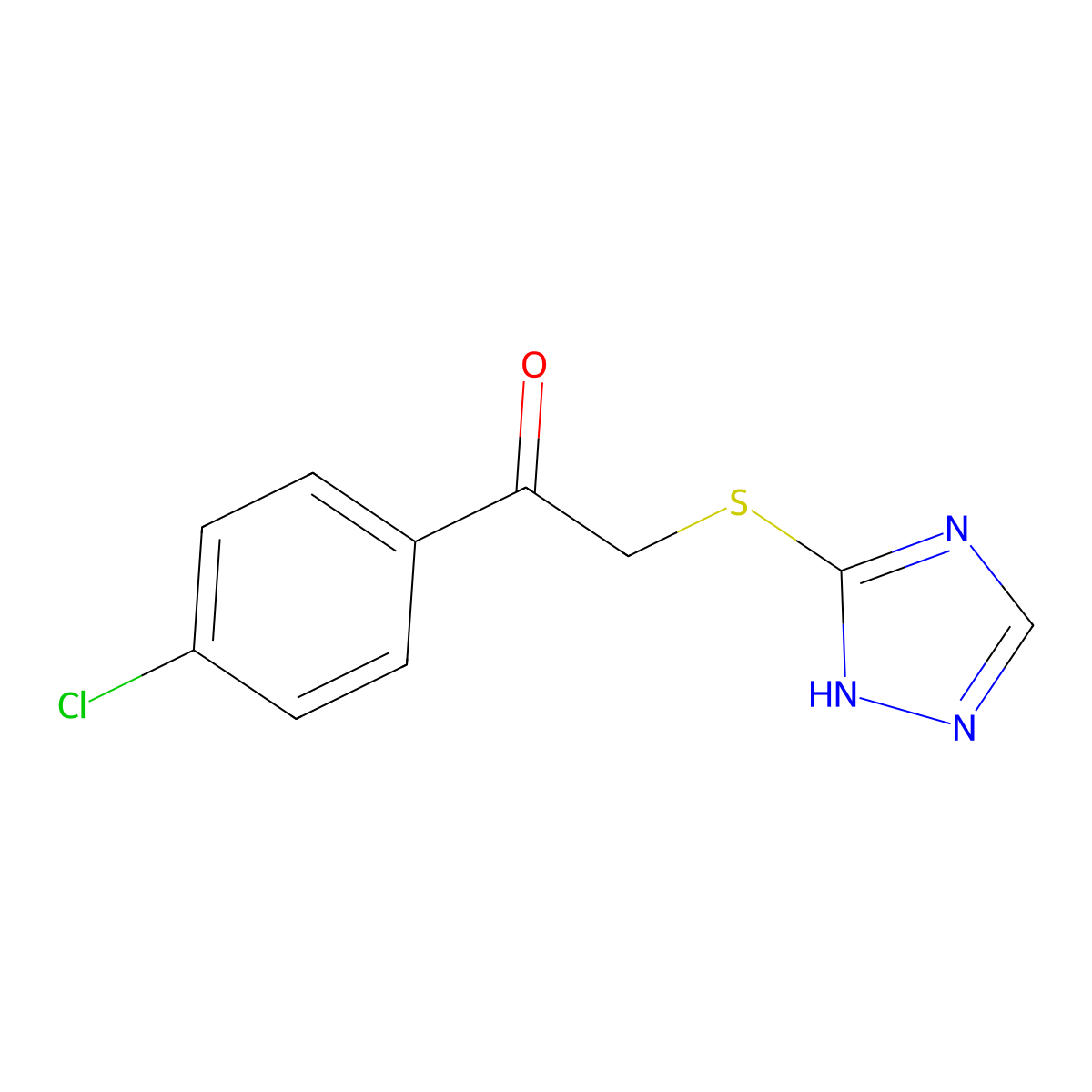 1-(4-chlorophenyl)-2-(1H-1,2,4-triazol-3-ylsulfanyl)-1-ethanone molecular structure, CAS 37664-31-6
