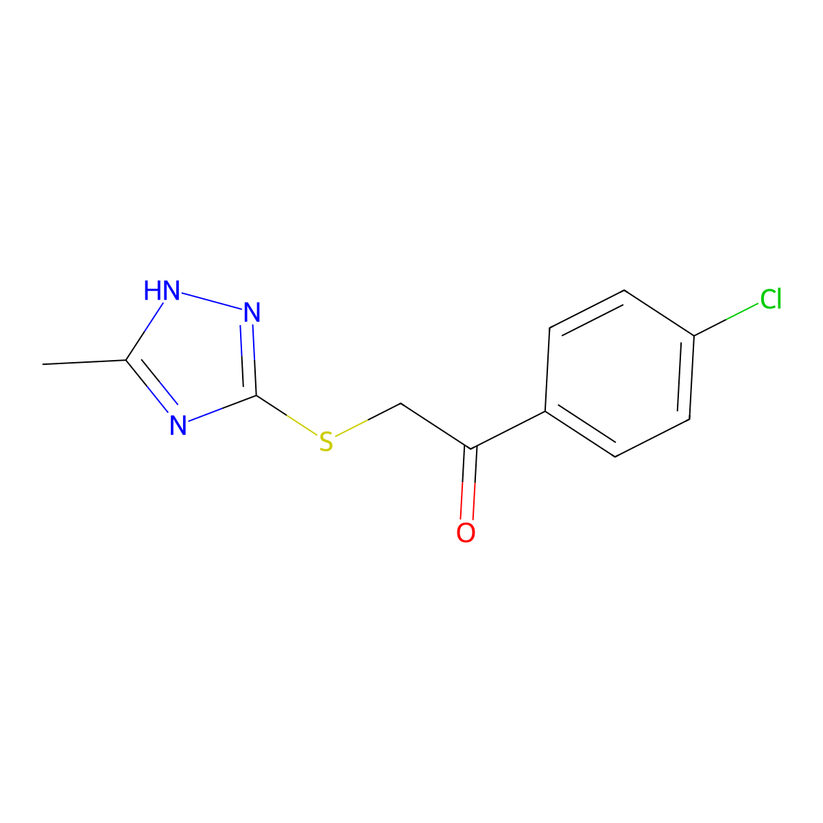1-(4-Chlorophenyl)-2-((5-methyl-4h-1,2,4-triazol-3-yl)thio)ethan-1-one molecular structure, CAS 37664-34-9