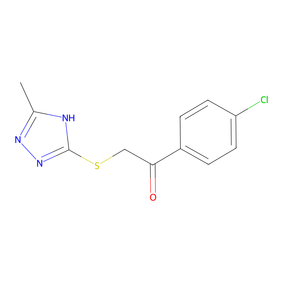 1-(4-Chlorophenyl)-2-((5-methyl-4h-1,2,4-triazol-3-yl)thio)ethan-1-one molecular structure, CAS 37664-34-9