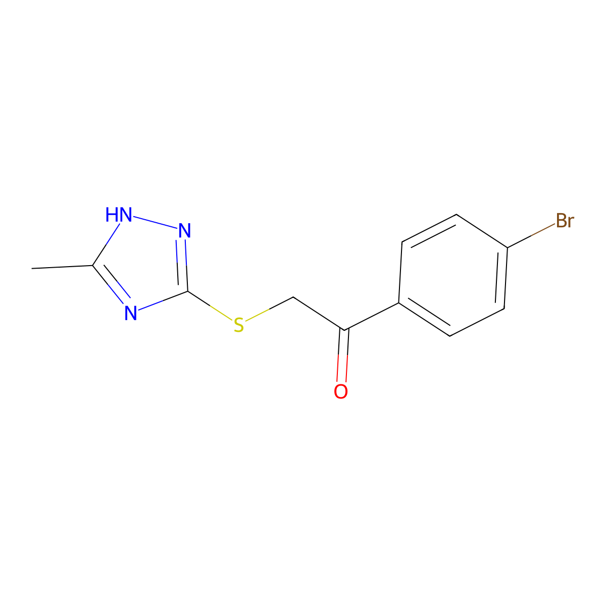1-(4-Bromophenyl)-2-[(5-methyl-4H-1,2,4-triazol-3-YL)thio]ethanone molecular structure, CAS 37664-35-0