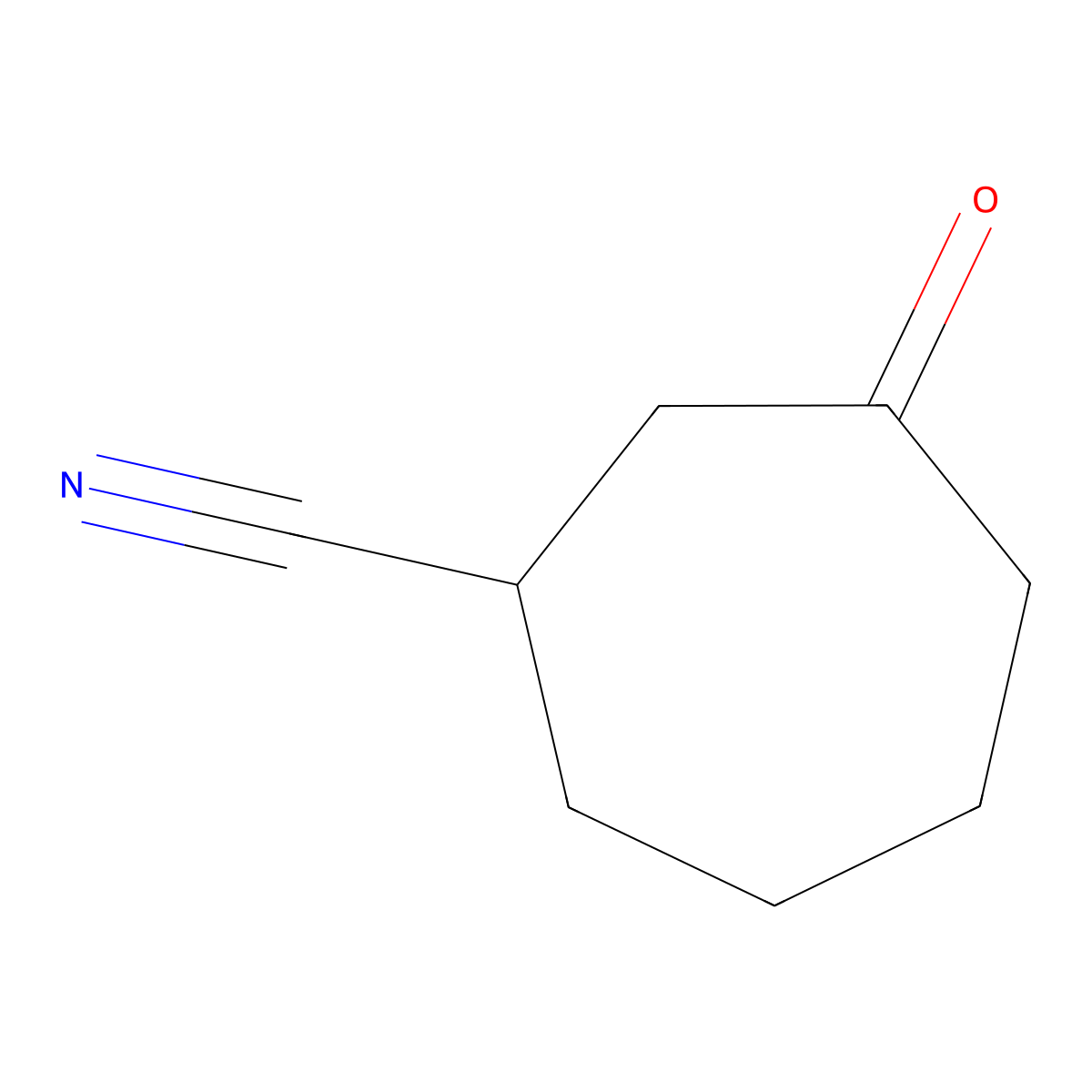 3-Oxocycloheptane-1-carbonitrile molecular structure, CAS 37664-69-0
