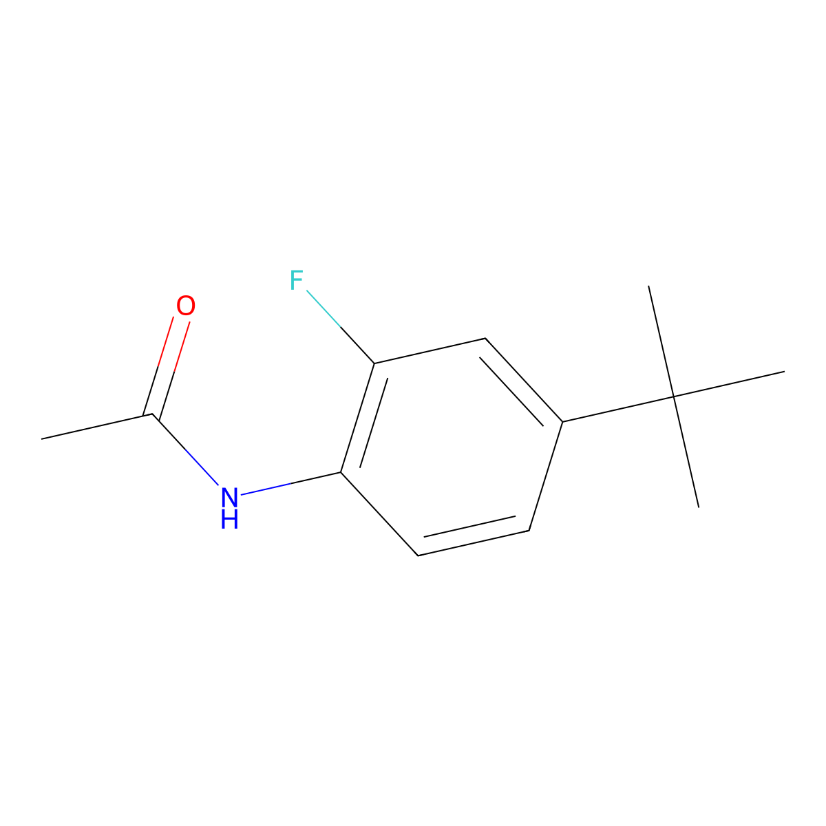 N-(4-(tert-Butyl)-2-fluorophenyl)acetamide molecular structure, CAS 376646-00-3