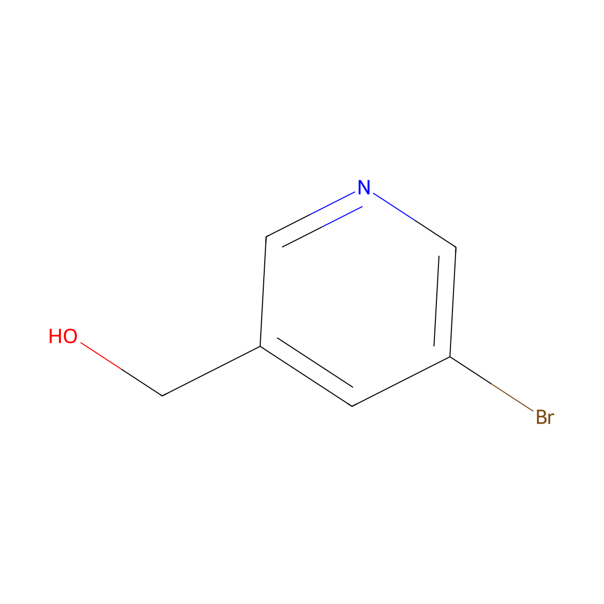 (5-Bromo-3-pyridinyl)methanol molecular structure, CAS 37669-64-0