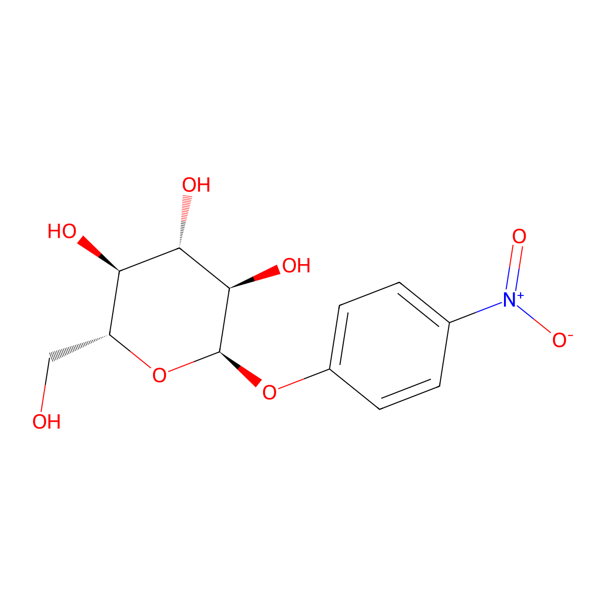 p-nitrophenyl alpha-D-glucopyranoside molecular structure, CAS 3767-28-0