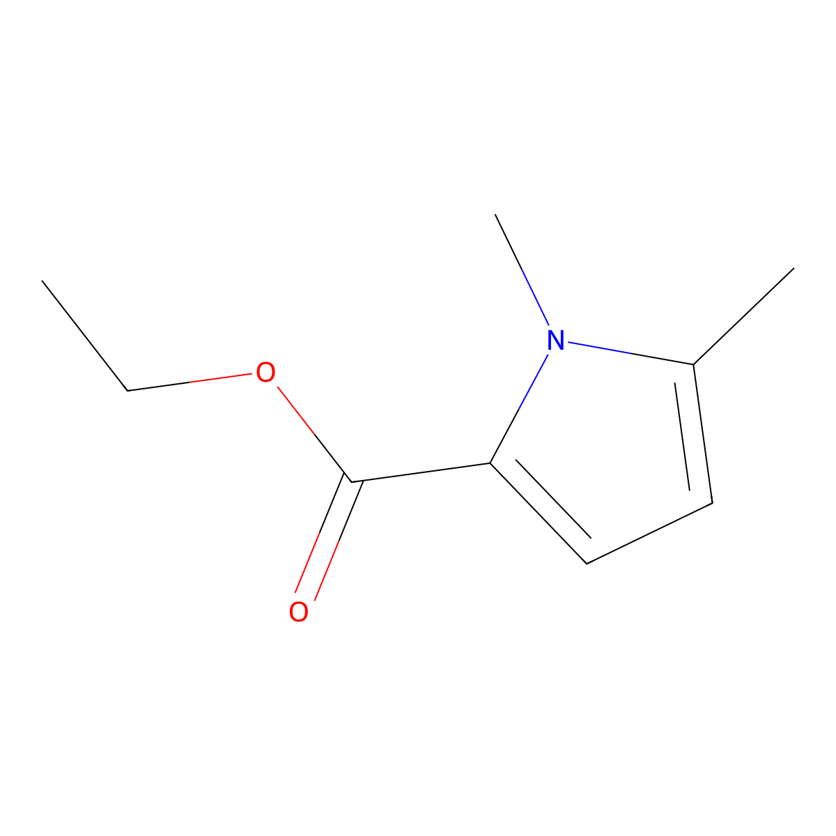 ethyl 1,5-dimethyl-1H-pyrrole-2-carboxylate molecular structure, CAS 37670-50-1