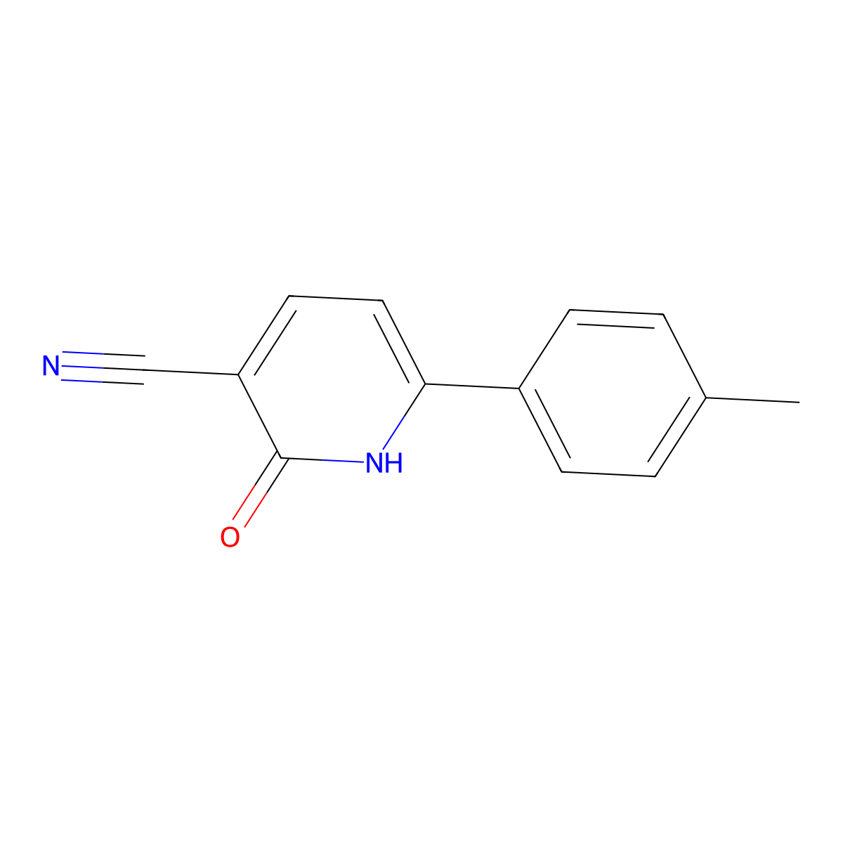 6-(4-Methylphenyl)-2-oxo-1,2-dihydropyridine-3-carbonitrile molecular structure, CAS 37670-85-2