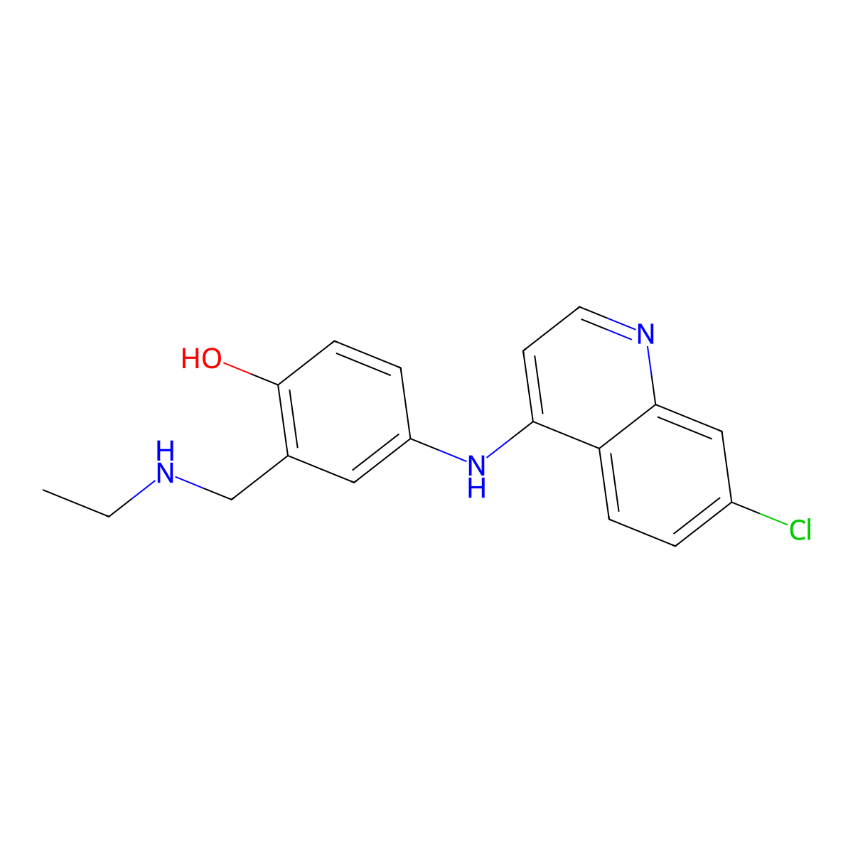 Desethylamodiaquine molecular structure, CAS 37672-04-1