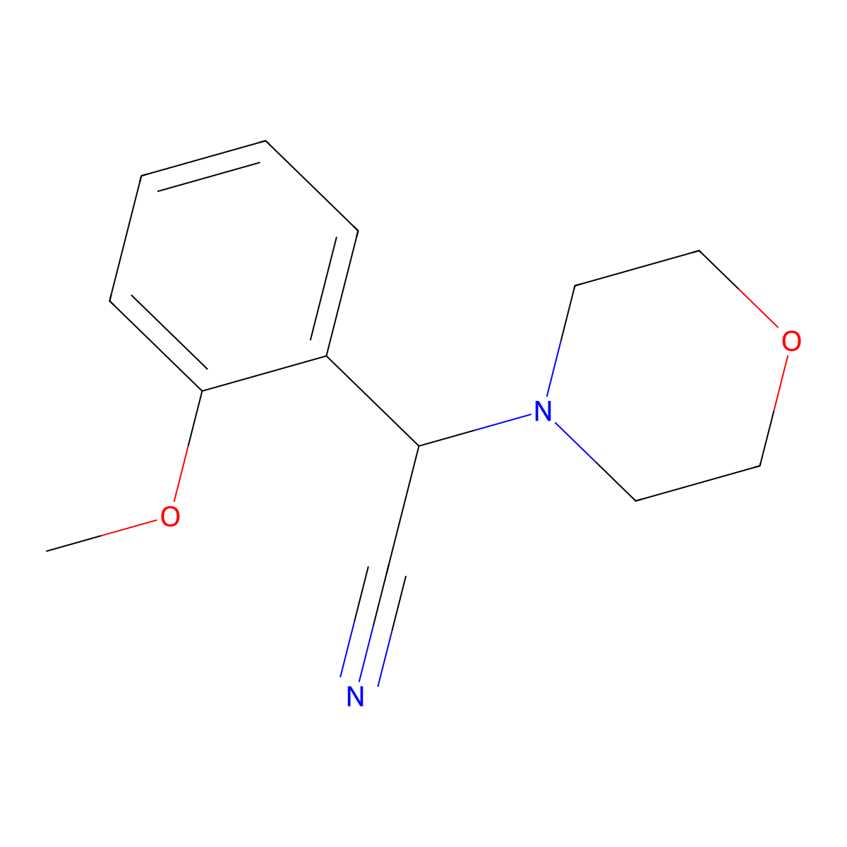 2-(2-Methoxyphenyl)-2-morpholinoacetonitrile molecular structure, CAS 37673-08-8