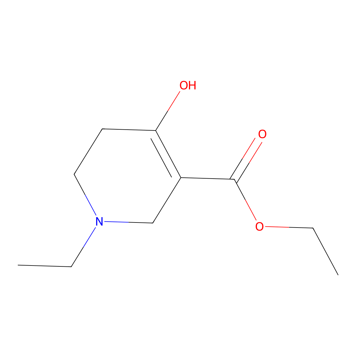 3-Pyridinecarboxylic acid, 1,2,5,6-tetrahydro-1-ethyl-4-hydroxy-, ethyl ester molecular structure, CAS 37673-69-1