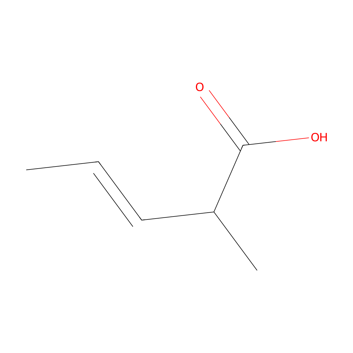 2-Methylpent-3-enoic acid molecular structure, CAS 37674-63-8