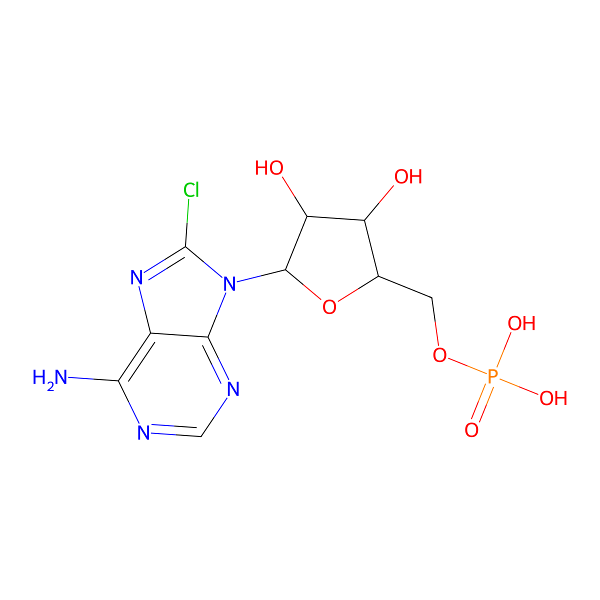 5'-Adenylic acid, 8-chloro- molecular structure, CAS 37676-40-7