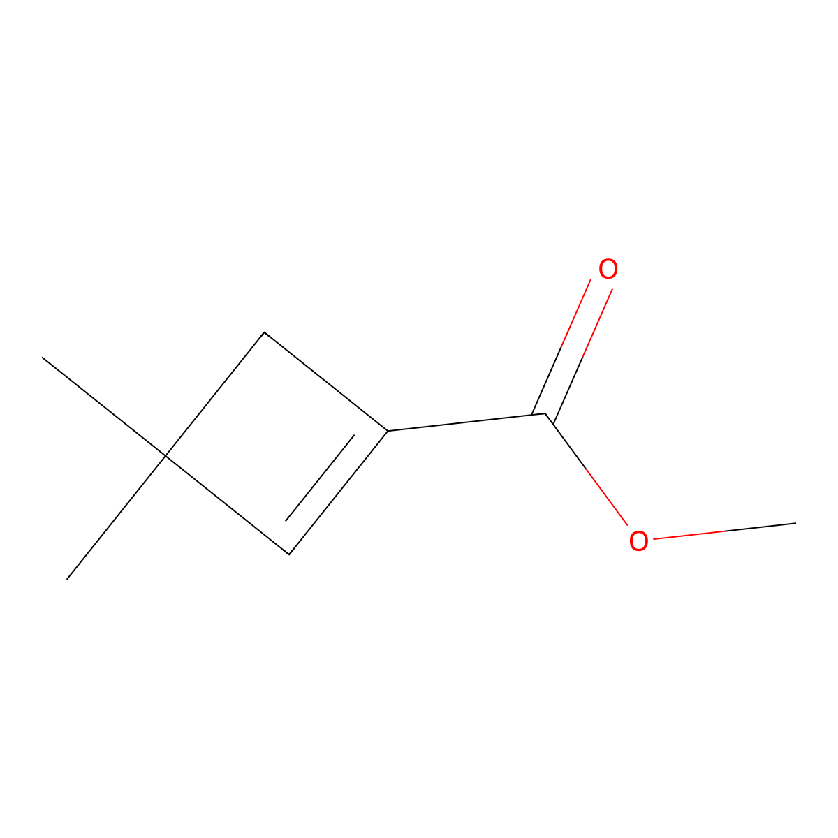 Methyl 3,3-dimethylcyclobut-1-ene-1-carboxylate molecular structure, CAS 37676-91-8