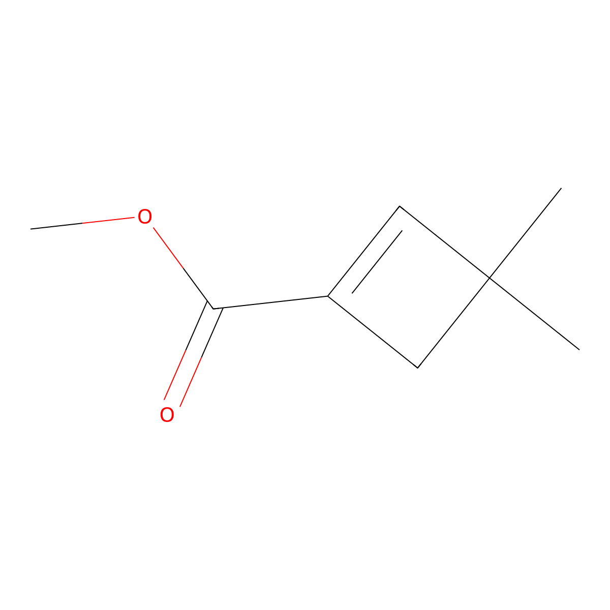 Methyl 3,3-dimethylcyclobut-1-ene-1-carboxylate molecular structure, CAS 37676-91-8
