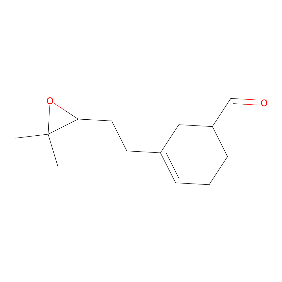 3-Cyclohexene-1-carboxaldehyde, 3-[2-(3,3-dimethyl-2-oxiranyl)ethyl]- molecular structure, CAS 37677-10-4