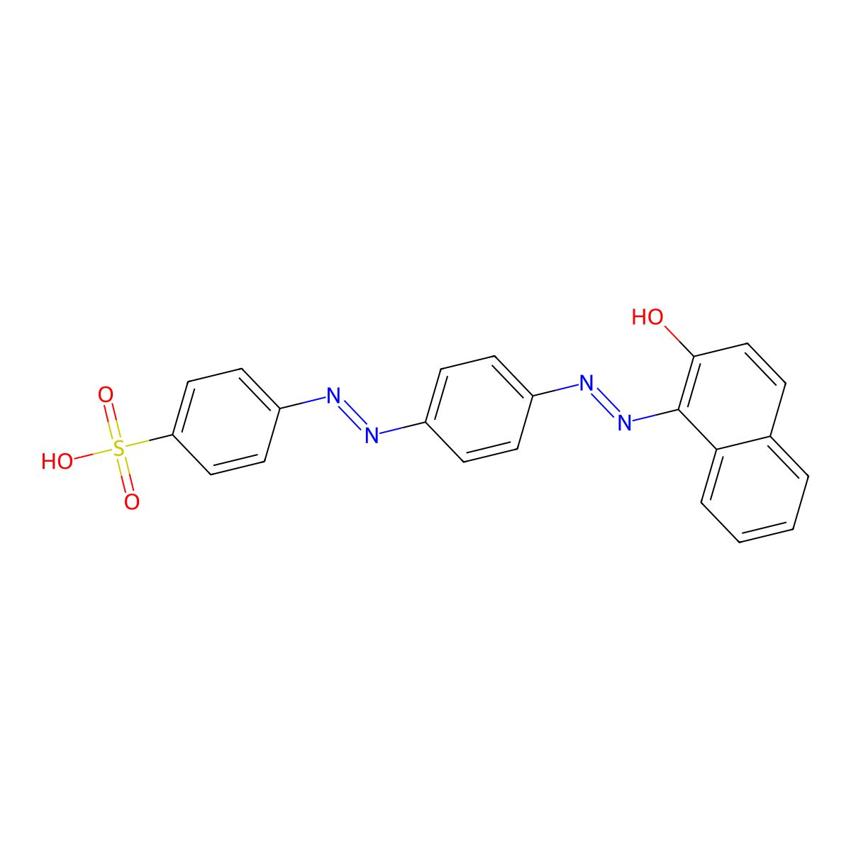 Benzenesulfonic acid, 4-(2-(4-(2-(2-hydroxy-1-naphthalenyl)diazenyl)phenyl)diazenyl)- molecular structure, CAS 37678-79-8