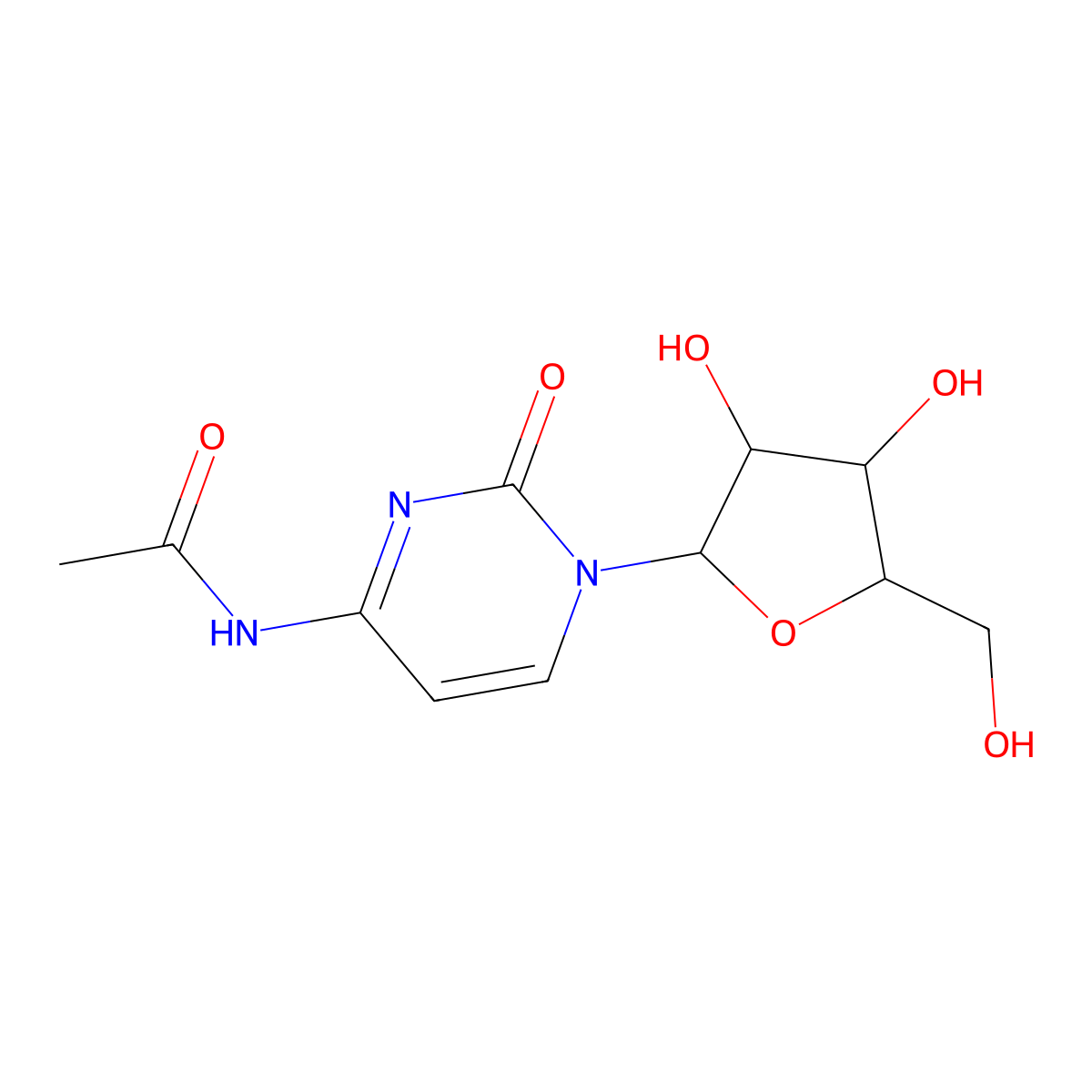 N4-Acetylcytidine molecular structure, CAS 3768-18-1