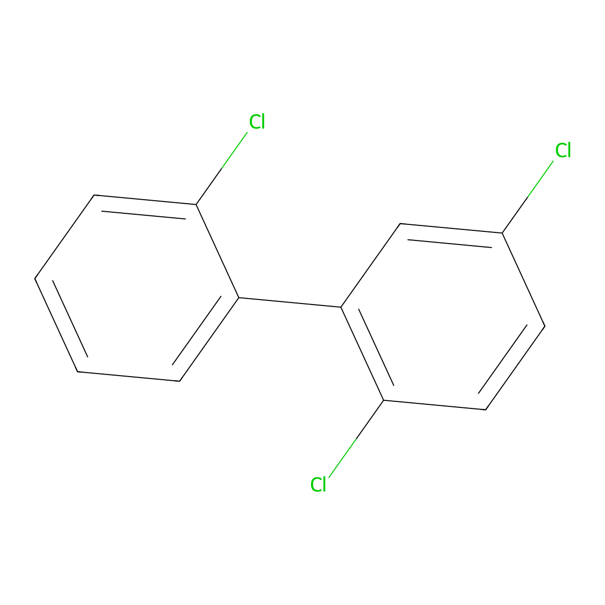 2,2',5-Trichlorobiphenyl molecular structure, CAS 37680-65-2