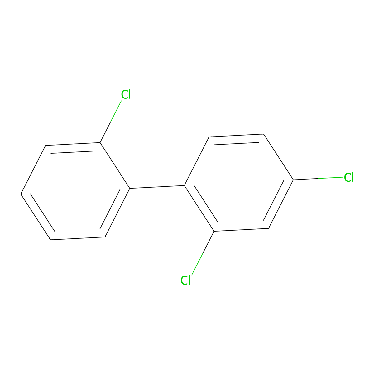 2,2',4-Trichlorobiphenyl molecular structure, CAS 37680-66-3