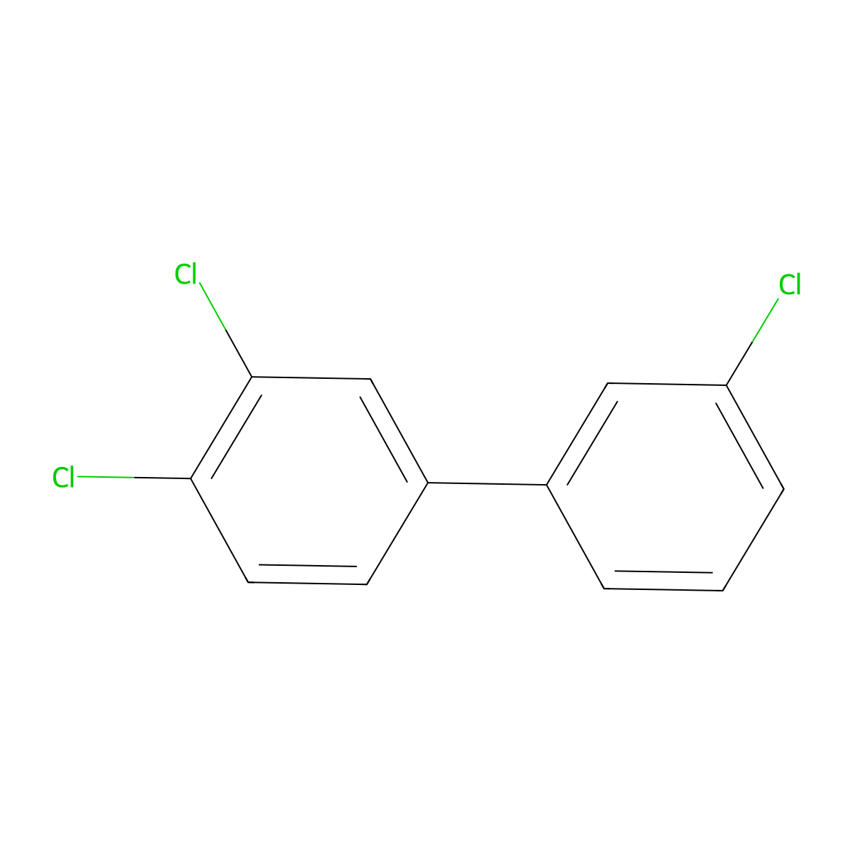 3,3',4-Trichlorobiphenyl molecular structure, CAS 37680-69-6