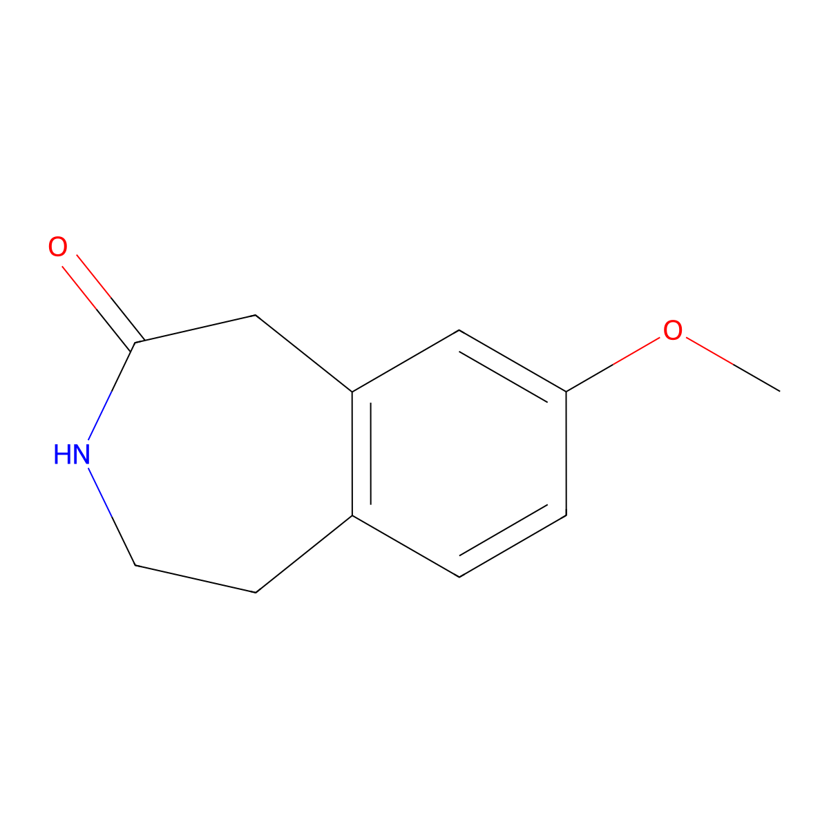 8-Methoxy-1,3,4,5-tetrahydro-2H-3-benzazepin-2-one molecular structure, CAS 37682-06-7