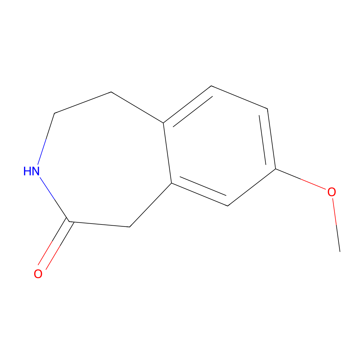 8-Methoxy-1,3,4,5-tetrahydro-2H-3-benzazepin-2-one molecular structure, CAS 37682-06-7