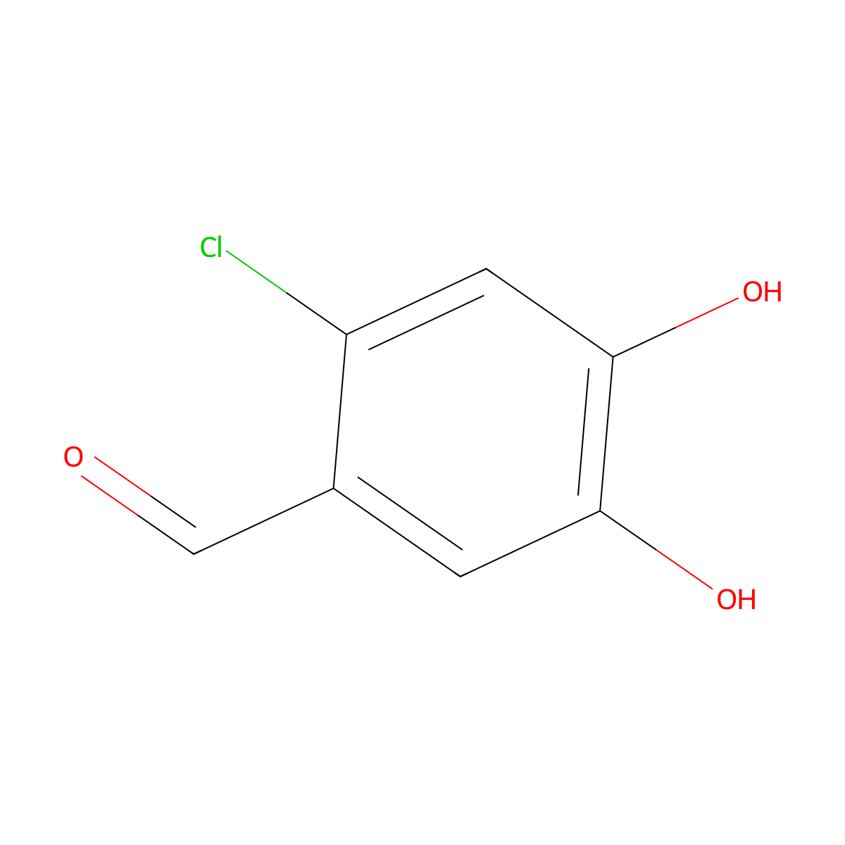 2-Chloro-4,5-dihydroxybenzaldehyde molecular structure, CAS 37686-56-9