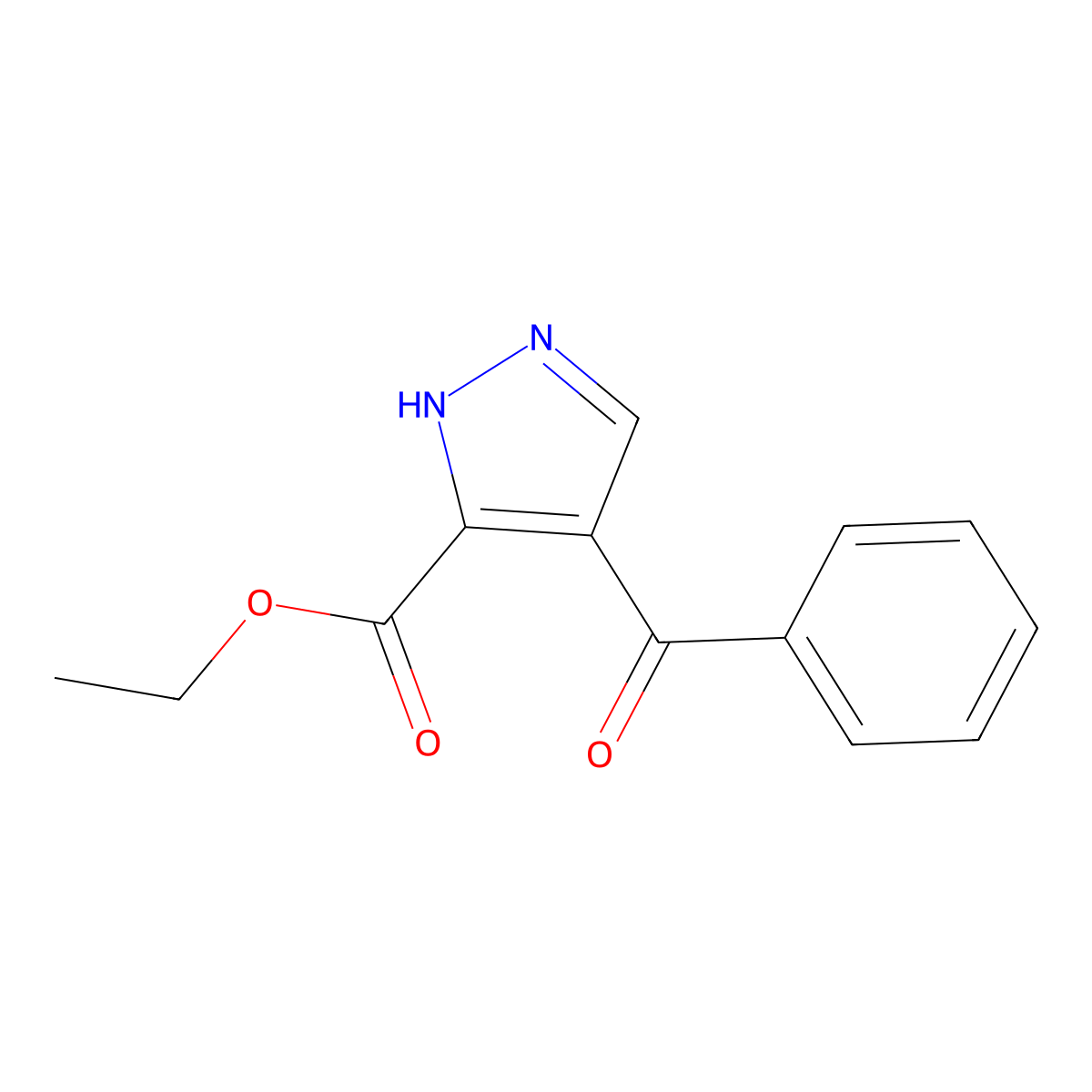 ethyl 4-benzoyl-1H-pyrazole-5-carboxylate molecular structure, CAS 37687-21-1